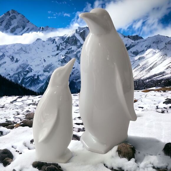 2 Otagiri Porcelain Penguin Figures Japan OMC White Vintage Holiday Winter Decor - Picture 13 of 16